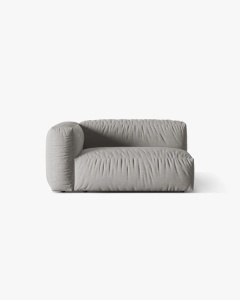 MODUL COTIERA CANAPEA/COLTAR MARTINA, 160X106 CM, PE STANGA, GRI DESCHIS, TAPITAT CU TAPITERIE DIN TEXTIL STRUCTURAT BOSTON, MICADONI