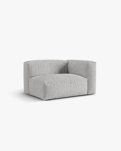 MODUL LATERAL PENTRU CANAPEA MARTINA, PE DREAPTA, ARGINTIU, TAPITAT CU TAPITERIE DIN TEXTIL BOUCLE MONET, MICADONI - Img 2