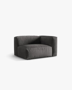 MODUL LATERAL PENTRU CANAPEA MARTINA, PE DREAPTA, GRI, TAPITAT CU TAPITERIE DIN TEXTIL CATIFEA VOGUE, MICADONI - Img 2