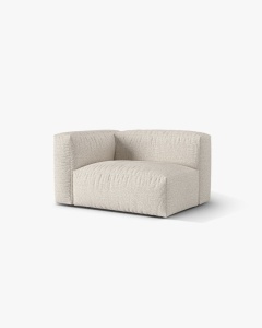 MODUL LATERAL PENTRU CANAPEA MARTINA, PE STANGA, BEJ, TAPITAT CU TAPITERIE DIN TEXTIL BOUCLE MONET, MICADONI - Img 2