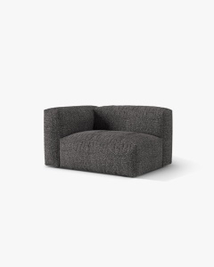 MODUL LATERAL PENTRU CANAPEA MARTINA, PE STANGA, GRI ANTRACIT, TAPITAT CU TAPITERIE DIN TEXTIL BOUCLE MONET, MICADONI - Img 2