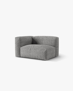 MODUL LATERAL PENTRU CANAPEA MARTINA, PE STANGA, GRI GRAFIT, TAPITAT CU TAPITERIE DIN TEXTIL BOUCLE MONET, MICADONI - Img 2