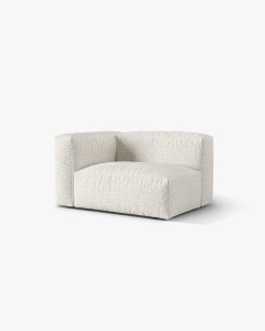 MODUL LATERAL PENTRU CANAPEA MARTINA, PE STANGA, MELANJ GRI BEJ, TAPITAT CU TAPITERIE DIN TEXTIL BOUCLE MONET, MICADONI - Img 2
