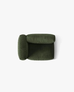 MODUL LATERAL PENTRU CANAPEA MARTINA, PE STANGA, VERDE, TAPITAT CU TAPITERIE DIN TEXTIL CATIFEA VOGUE, MICADONI - Img 4