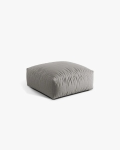 MODUL POUF CANAPEA/COLTAR MARTINA, 108X108 CM, GRI DESCHIS, TAPITAT CU TAPITERIE DIN TEXTIL STRUCTURAT BOSTON, MICADONI - Img 2