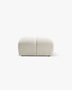 MODUL POUF COLTAR DIANA, BEJ DESCHIS, 60X82 CM, TAPITAT CU TAPITERIE DIN TEXTIL 3D SONIC, MICADONI