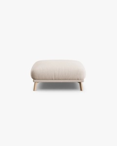 MODUL POUF COLTAR NAOMI, BEJ, 85X85 CM, TAPITAT CU TAPITERIE DIN TEXTIL STRUCTURAT LIBERTY, MICADONI