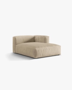 MODUL SEZLONG CANAPEA/COLTAR MARTINA, 130X176 CM, PE DREAPTA, BEJ DESCHIS, TAPITAT CU TAPITERIE DIN TEXTIL CATIFEA VOGUE, MICADONI - Img 2