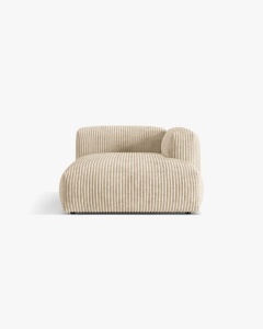 MODUL SEZLONG CANAPEA/COLTAR MARTINA, 130X176 CM, PE DREAPTA, BEJ DESCHIS, TAPITAT CU TAPITERIE DIN TEXTIL CORDOI TILIA, MICADONI