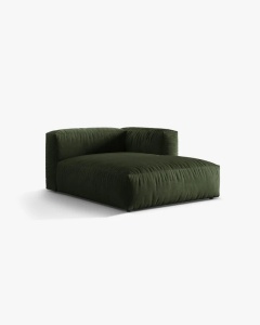 MODUL SEZLONG CANAPEA/COLTAR MARTINA, 130X176 CM, PE DREAPTA, VERDE, TAPITAT CU TAPITERIE DIN TEXTIL CATIFEA VOGUE, MICADONI - Img 2