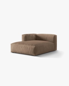 MODUL SEZLONG CANAPEA/COLTAR MARTINA, 130X176 CM, PE STANGA, BEJ INCHIS, TAPITAT CU TAPITERIE DIN TEXTIL CATIFEA VOGUE, MICADONI - Img 2