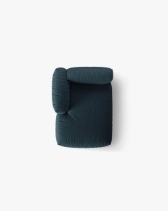 MODUL SEZLONG CANAPEA/COLTAR MARTINA, 130X176 CM, PE STANGA, BLUE JEANS, TAPITAT CU TAPITERIE DIN TEXTIL STRUCTURAT BOSTON, MICADONI - Img 4