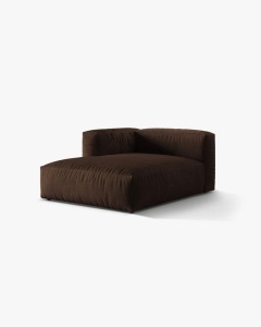 MODUL SEZLONG CANAPEA/COLTAR MARTINA, 130X176 CM, PE STANGA, CIOCOLATIU, TAPITAT CU TAPITERIE DIN TEXTIL CATIFEA VOGUE, MICADONI - Img 2