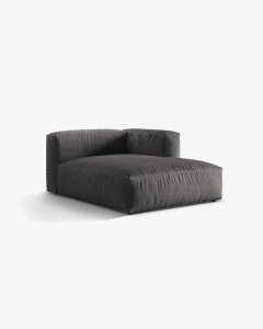 MODUL SEZLONG CANAPEA/COLTAR MARTINA, 130X176 CM, PE STANGA, GRI, TAPITAT CU TAPITERIE DIN TEXTIL CATIFEA VOGUE, MICADONI - Img 2