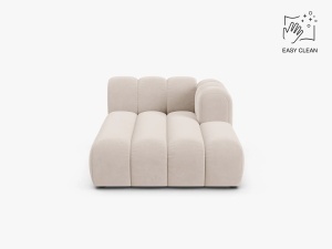 MODUL SEZLONG CANAPEA LUPIN, PE DREAPTA, BEJ DESCHIS, CU TAPITERIE DIN TEXTIL CATIFEA VENUS, MICADONI