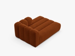 MODUL SEZLONG CANAPEA LUPIN, PE DREAPTA, CARAMIZIU, CU TAPITERIE DIN TEXTIL CATIFEA SALVADOR, MICADONI - Img 3