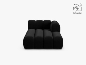 MODUL SEZLONG CANAPEA LUPIN, PE DREAPTA, NEGRU, CU TAPITERIE DIN TEXTIL CATIFEA VENUS, MICADONI