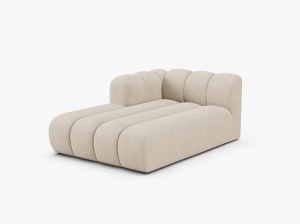 MODUL SEZLONG CANAPEA LUPIN, PE STANGA, BEJ, CU TAPITERIE DIN TEXTIL BOUCLE BALOO, MICADONI - Img 2