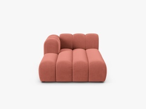 MODUL SEZLONG CANAPEA LUPIN, PE STANGA, CORAI, CU TAPITERIE DIN TEXTIL CATIFEA SALVADOR, MICADONI
