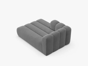 MODUL SEZLONG CANAPEA LUPIN, PE STANGA, GRI DESCHIS, CU TAPITERIE DIN TEXTIL CATIFEA VENUS, MICADONI - Img 3