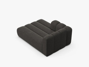MODUL SEZLONG CANAPEA LUPIN, PE STANGA, GRI INCHIS, CU TAPITERIE DIN TEXTIL CHENILLE EDEN, MICADONI - Img 3