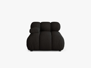 MODUL SEZLONG COLTAR BELLIS, PE STANGA, NEGRU, CU TAPITERIE DIN TEXTIL STRUCTURAT LIBERTY, MICADONI