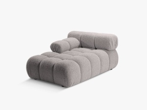 MODUL SEZLONG COLTAR BELLS, PE STANGA, GRI DESCHIS, CU TAPITERIE DIN TEXTIL BOUCLE ROLF, MICADONI - Img 3