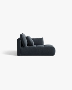MODUL SEZLONG COLTAR BLOOM, PE DREAPTA, ALBASTRU MARIN, 95X97 CM, CU TAPITERIE DIN TEXTIL STRUCTURAT WIND, MICADONI - Img 3