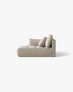 MODUL SEZLONG COLTAR BLOOM, PE STANGA, BEJ DESCHIS, 95X97 CM, CU TAPITERIE DIN TEXTIL CATIFEA CASINO, MICADONI - Img 3
