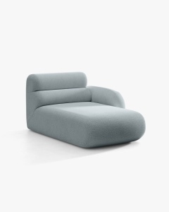 MODUL SEZLONG COLTAR NEO, PE DREAPTA, ALBASTRU DESCHIS, 110X165 CM, TAPITAT CU TAPITERIE DIN TEXTIL BOUCLE BALOO, MICADONI - Img 2