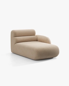 MODUL SEZLONG COLTAR NEO, PE DREAPTA, NISIPIU, 110X165 CM, TAPITAT CU TAPITERIE DIN TEXTIL CHENILLE GOLD, MICADONI - Img 2