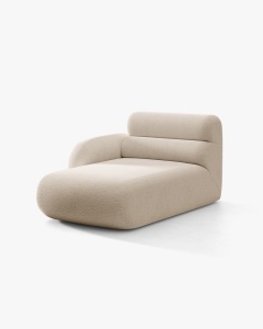 MODUL SEZLONG COLTAR NEO, PE STANGA, BEJ, 110X165 CM, TAPITAT CU TAPITERIE DIN TEXTIL BOUCLE BALLO, MICADONI - Img 2
