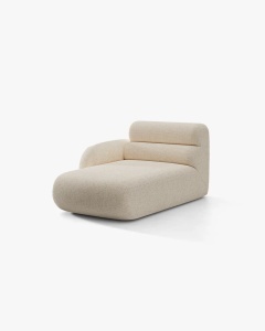 MODUL SEZLONG COLTAR NEO, PE STANGA, BEJ DESCHIS, 110X165 CM, TAPITAT CU TAPITERIE DIN TEXTIL CHENILLE SILENCIO, MICADONI - Img 2