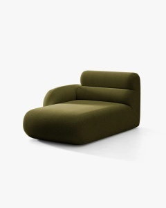 MODUL SEZLONG COLTAR NEO, PE STANGA, VERDE MASLINIU INCHIS, 110X165 CM, TAPITAT CU TAPITERIE DIN TEXTIL BOUCLE BALOO, MICADONI - Img 2