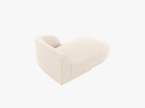 MODUL SEZLONG MILEY, PE DREAPTA, BEJ DESCHIS, CU TAPITERIE DIN TEXTIL CHENILLE HAGA, MICADONI - Img 3