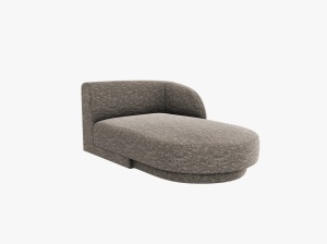 MODUL SEZLONG MILEY, PE DREAPTA, GRI, CU TAPITERIE DIN TEXTIL CHENILE HAGA, MICADONI