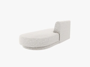 MODUL SEZLONG MILEY, PE DREAPTA, GRI DESCHIS, CU TAPITERIE DIN TEXTIL CHENILLE HAGA, MICADONI - Img 2