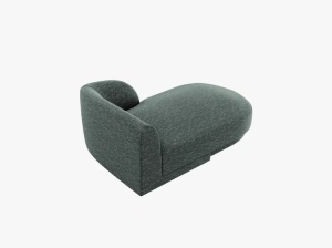 MODUL SEZLONG MILEY, PE DREAPTA, VERDE BENZINA, CU TAPITERIE DIN TEXTIL CHENILLE HAGA - Img 3