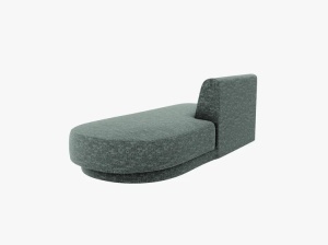 MODUL SEZLONG MILEY, PE DREAPTA, VERDE BENZINA, CU TAPITERIE DIN TEXTIL CHENILLE HAGA, MICADONI - Img 2