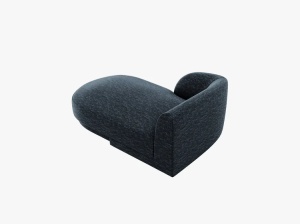 MODUL SEZLONG MILEY, PE STANGA, ALBASTRU, CU TAPITERIE DIN TEXTIL CHENILLE HAGA, MICADONI - Img 3