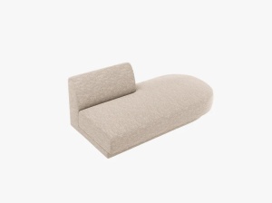 MODUL SEZLONG MILEY, PE STANGA, BEJ, CU TAPITERIE DIN TEXTIL CHENILLE HAGA, MICADONI - Img 3
