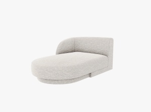 MODUL SEZLONG MILEY, PE STANGA, GRI DESCHIS, CU TAPITERIE DIN TEXTIL CHENILLE HAGA, MICADONI