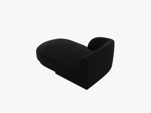 MODUL SEZLONG MILEY, PE STANGA, NEGRU, CU TAPITERIE DIN CATIFEA BLUVEL, MICADONI - Img 3