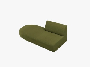 MODUL SEZLONG MILEY, PE STANGA, VERDE MASLINIU INCHIS, CU TAPITERIE DIN TEXTIL BOUCLE BALOO, MICADONI - Img 2
