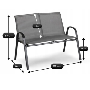 OFERTA 2026!!! SET MOBILIER DE GRADINA/TERASA, MINNESOTA, ARTIM MEBLE, DIN METAL, TECHNORATAN SI STICLA, CULOARE GRI - Img 10