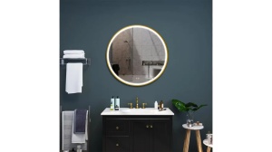 OGLINDA BAIE REA MMJ, CU LED, 90CM, AURIU, DIN STICLA, CALITATE SUPERIOARA - Img 6