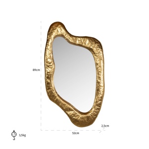 OGLINDA BLINNE GOLD, MI-0097, CONFECTIONATA DIN METAL, STICLA SECURIZATA SI MDF, STIL MODERN - Img 3
