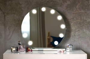 OGLINDA DE MASA CU ILUMINARE, TORANO, 70X70CM, ARGINTIE, ARTIM GROUP SELECTION - Img 3