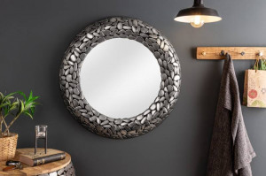 OGLINDA DECORATIVA, STONE MOSAIC 82CM, METAL CUPRU, COD 41430, DESIGN MODERN - Img 2