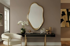 OGLINDA DEOSEBITA, EMBER 100CM, RAMA AURIE, POLIURETAN, MDF SI OGLINDA, ARTIM GROUP SELECTION
